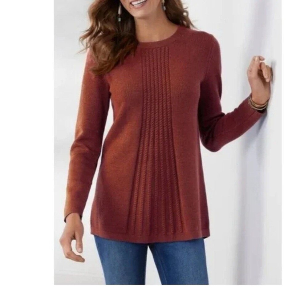 Soft Surroundings Priscilla Pullover Sweater Tunic Cozy Knit Minimal Size XS New